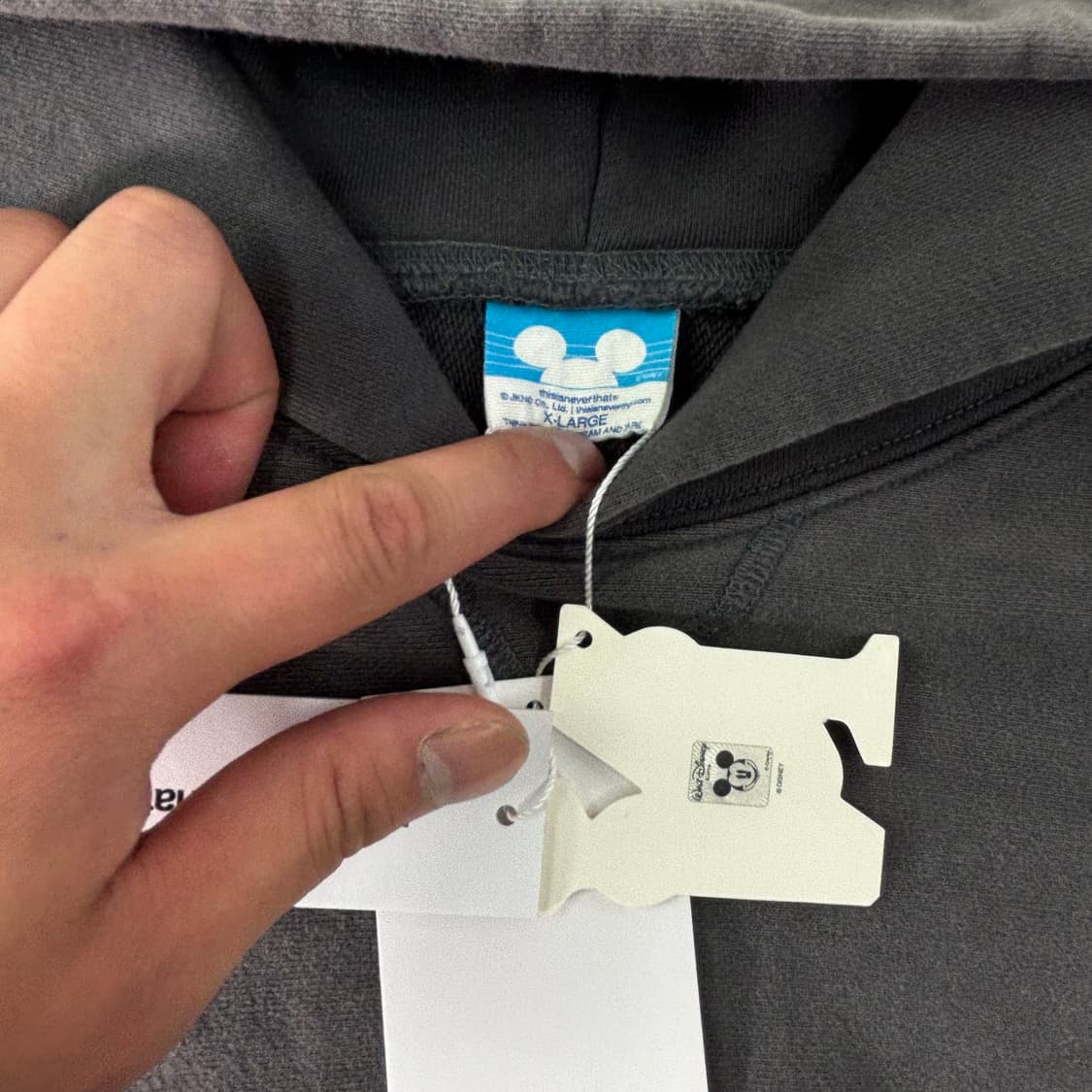 105 디스이즈네버댓 X 디즈니 챠콜 후드티 상품이미지3