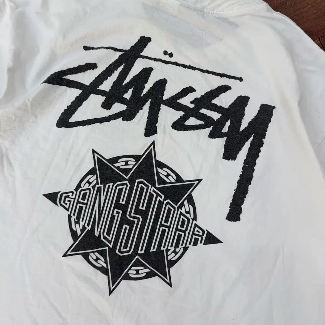 XLStussy 스투시 x 갱 스타 테이크 잇 퍼스널 티셔츠 화이트 상품이미지3