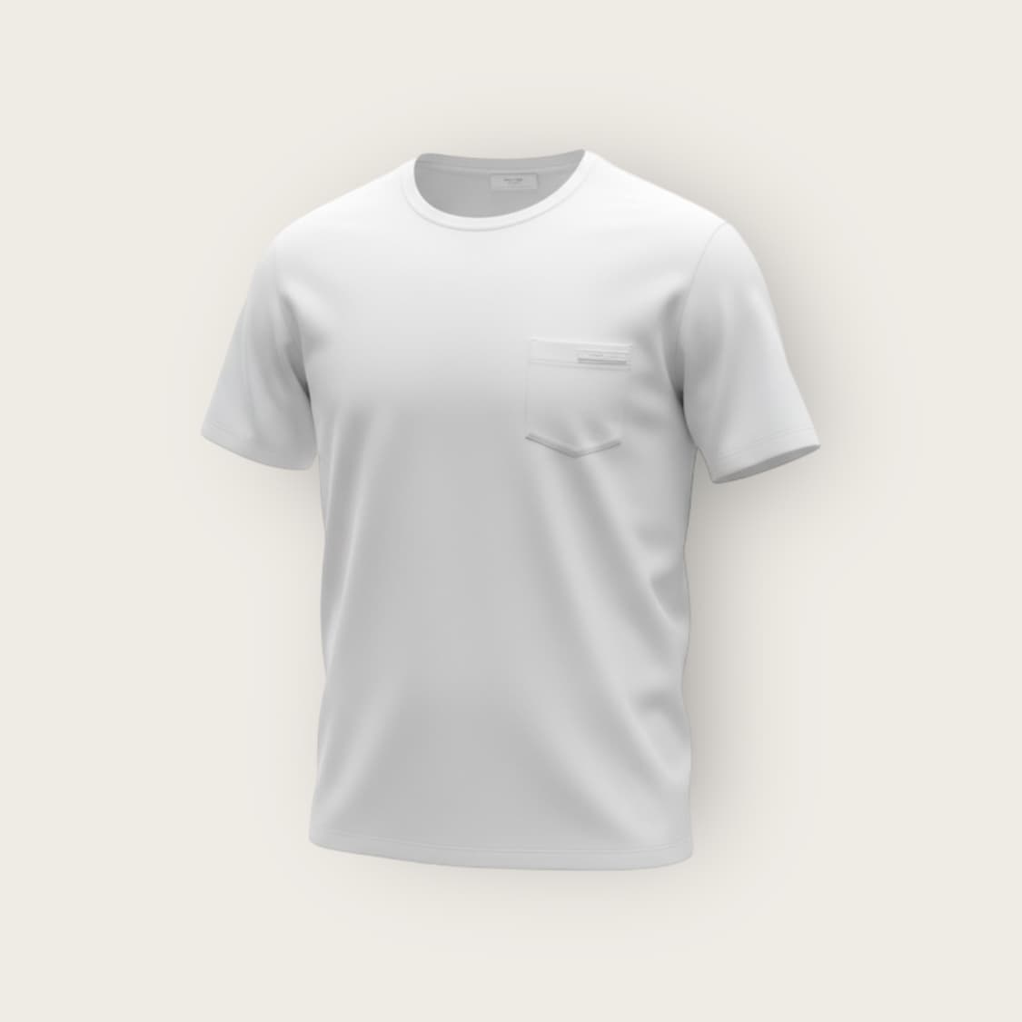 XL/ 프라다 포켓 자수로고 라운드 반팔 상품이미지1