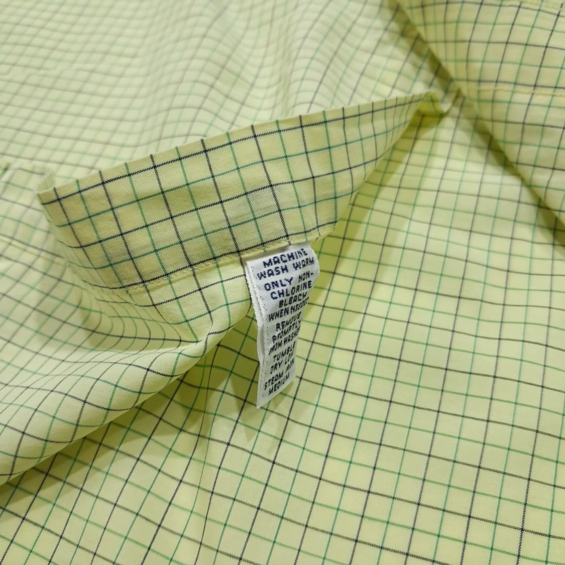 CL775 2XL 폴로 90s 마이크로체크 버튼다운 옐로우 셔츠 남방 상품이미지5
