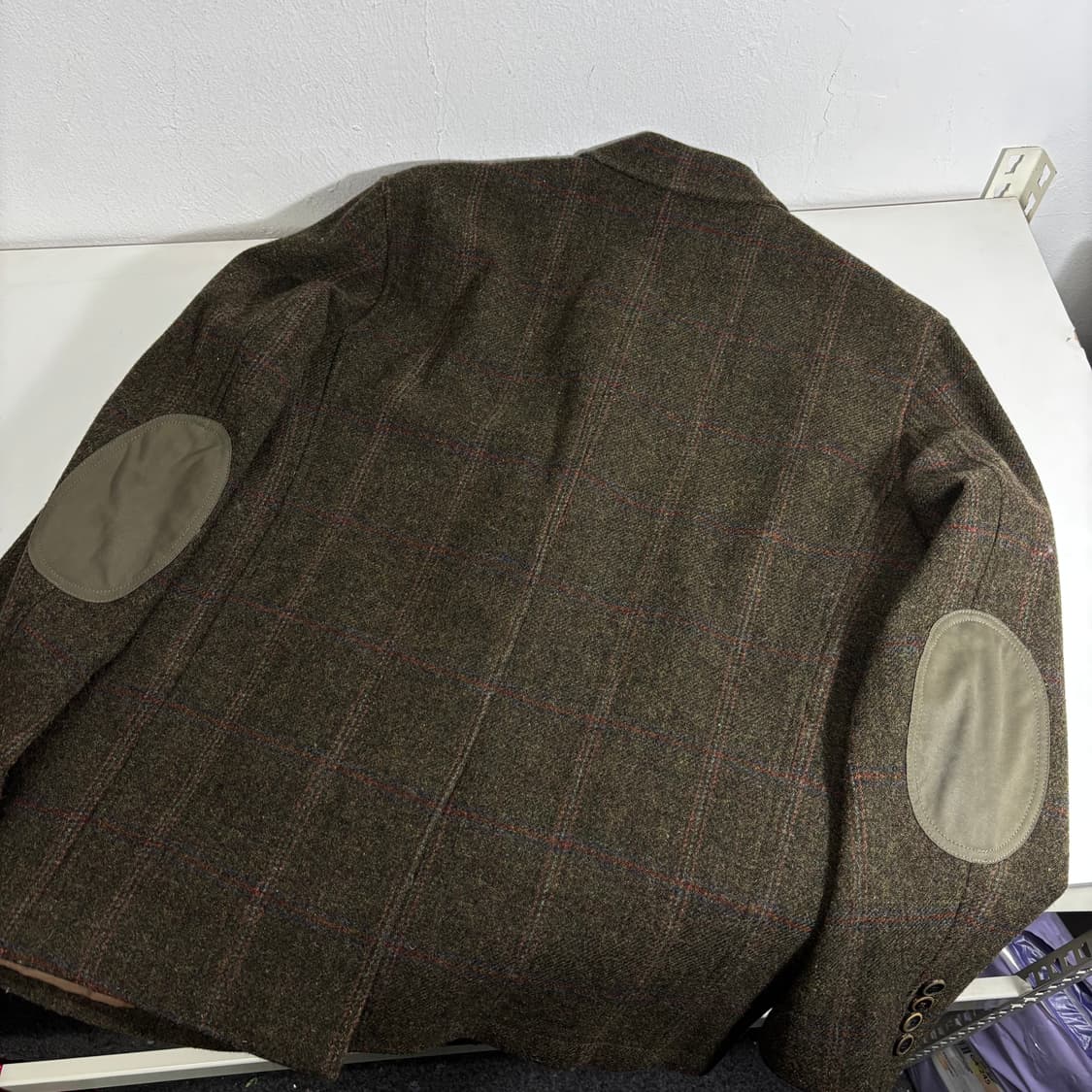 95 M 시리즈 체크 셔틀랜드울 엘보우패치 트위드 블레이져자켓 상품이미지3