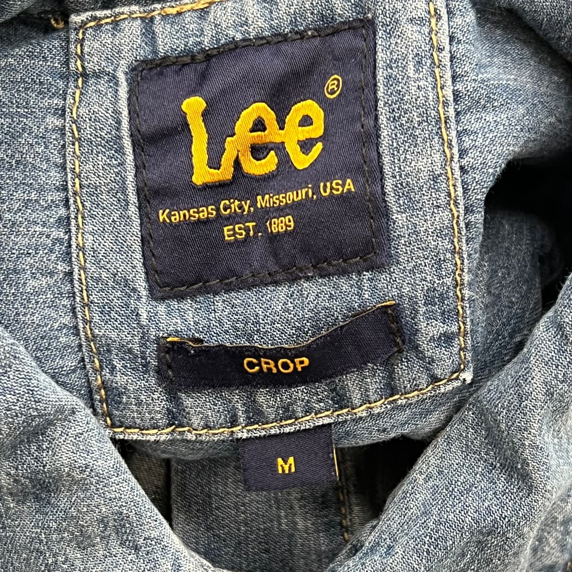 리 크롭 데님 셔츠 r3447 상품이미지6