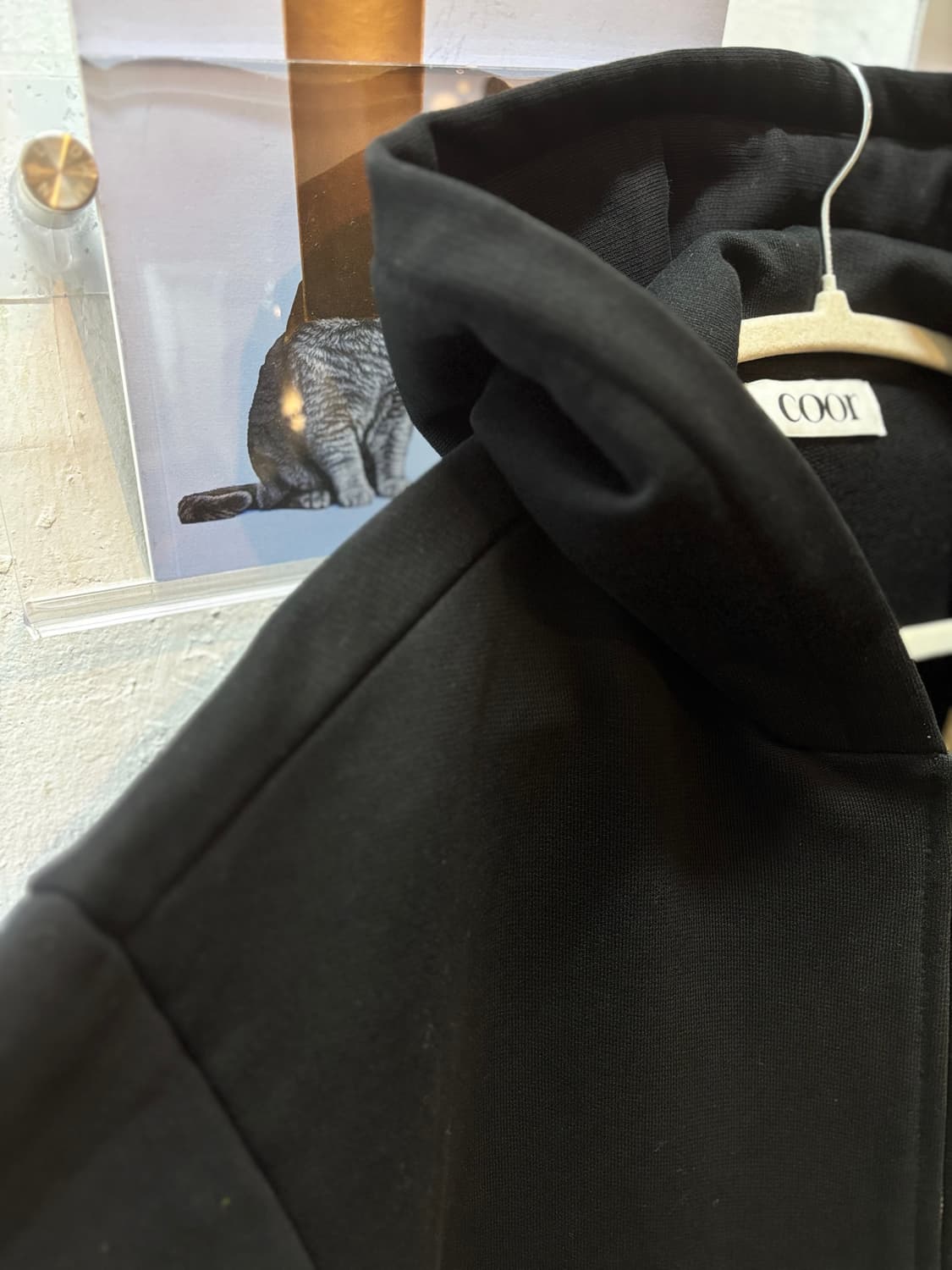 coor 쿠어 미니멀 코튼 후디드 집 점퍼 상품이미지4