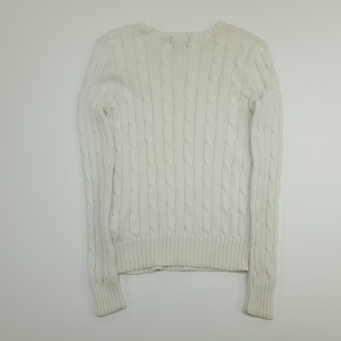 CN747W S 폴로 랄프로렌 화이트 라운드 케이블 긴팔 니트 스웨터 상품이미지7