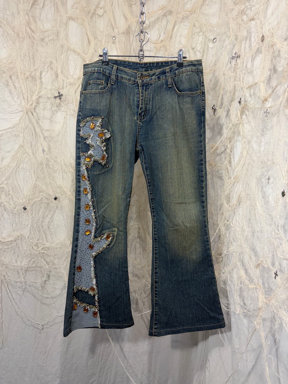 Y2K cubic detail boots cut pants 상품이미지1