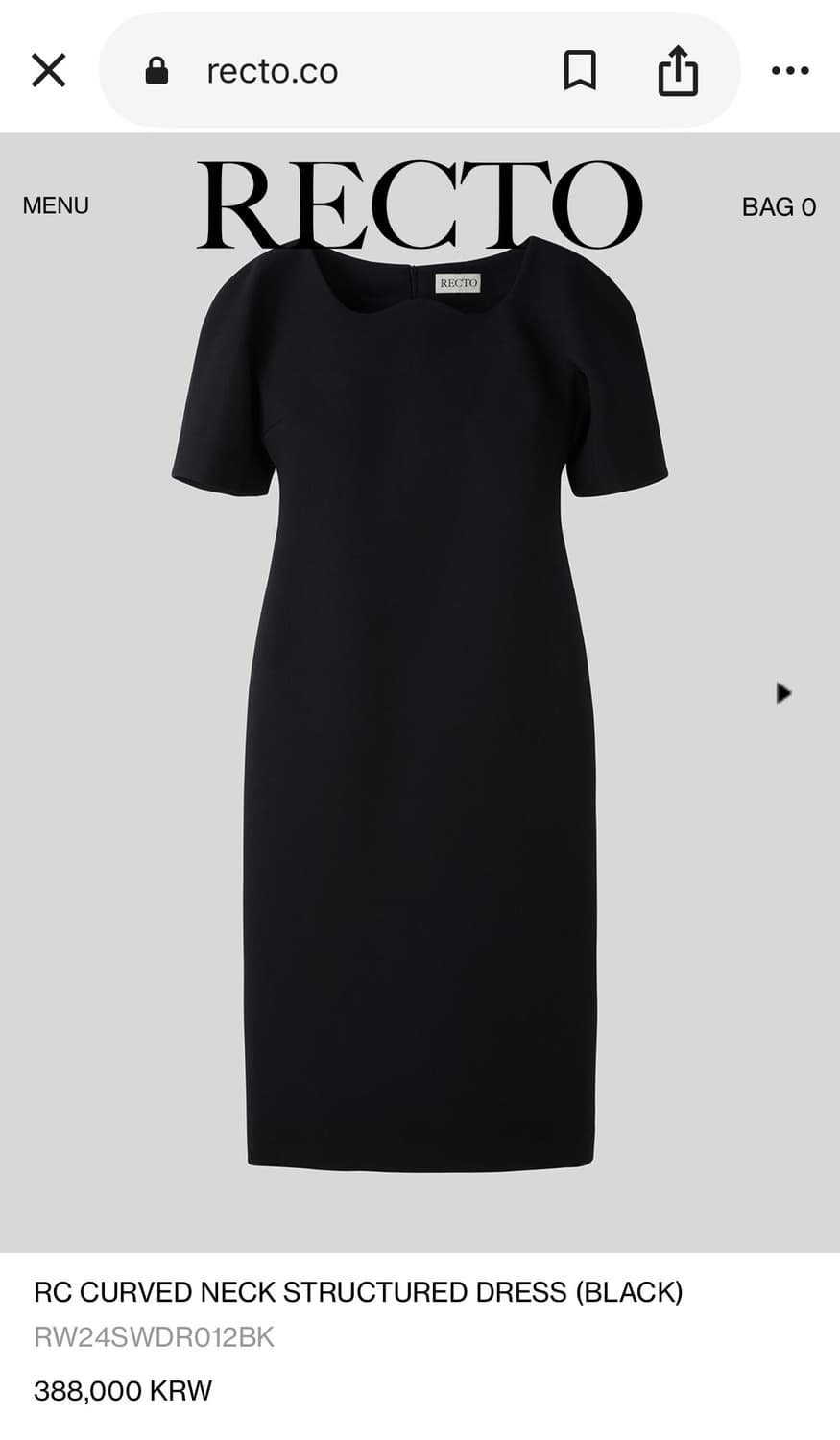 렉토 RECTO 시그니처 물결 원피스 블랙 상품이미지10