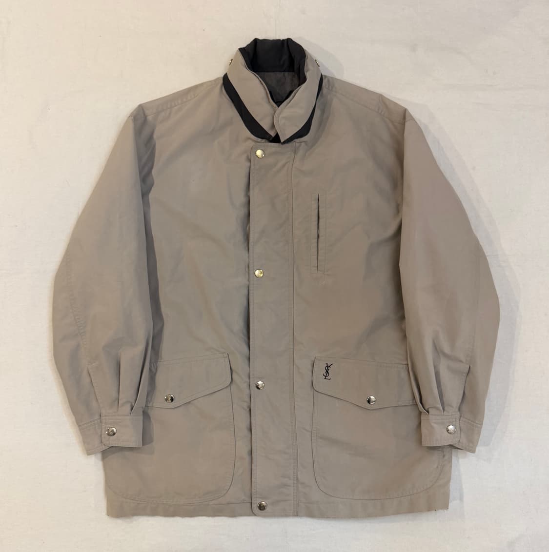 90s YSL 입생로랑 블루종 사파리 자켓 베이지 상품이미지1