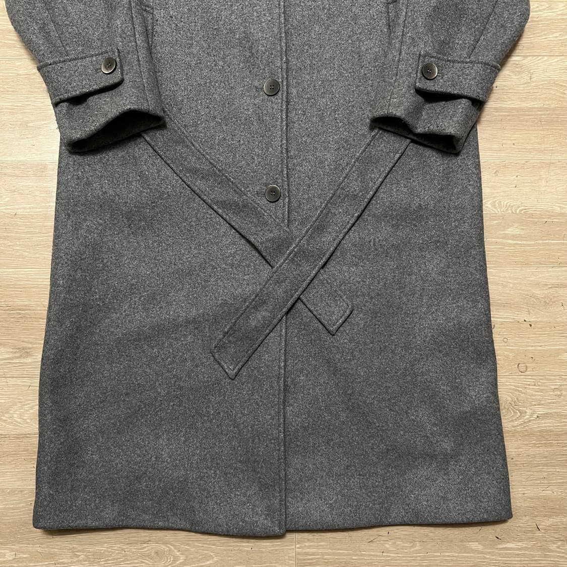 스파오 여성 벨티드 싱글 롱 맥코트 [차콜] S/90 상품이미지3