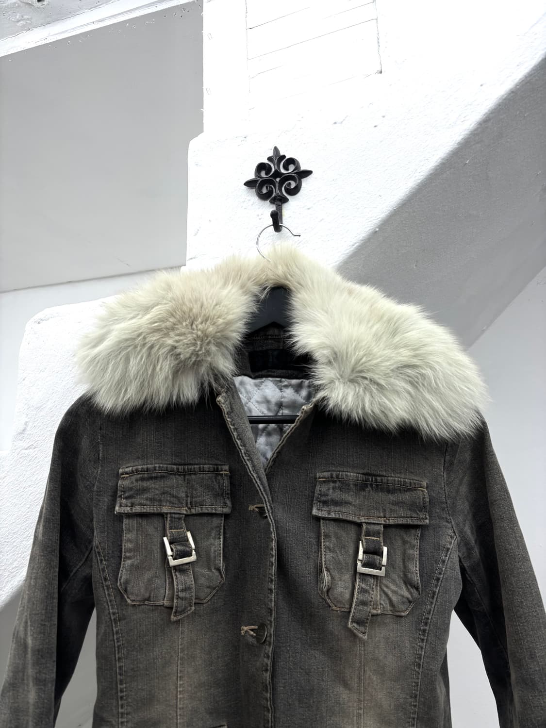 Fur trimmed denim jacket  상품이미지6