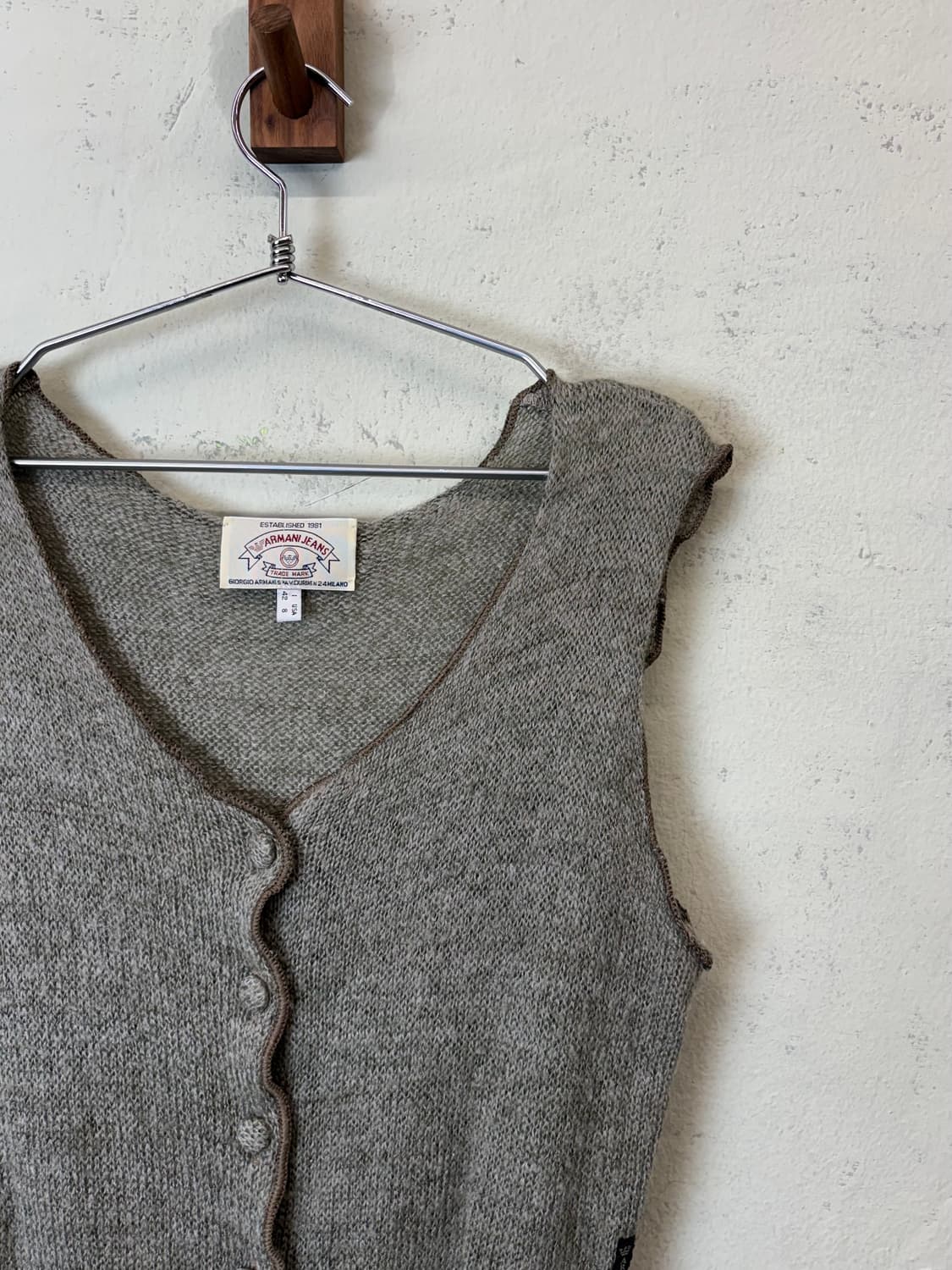 아르마니진 90s 빈티지 버튼 니트 베스트 상품이미지2