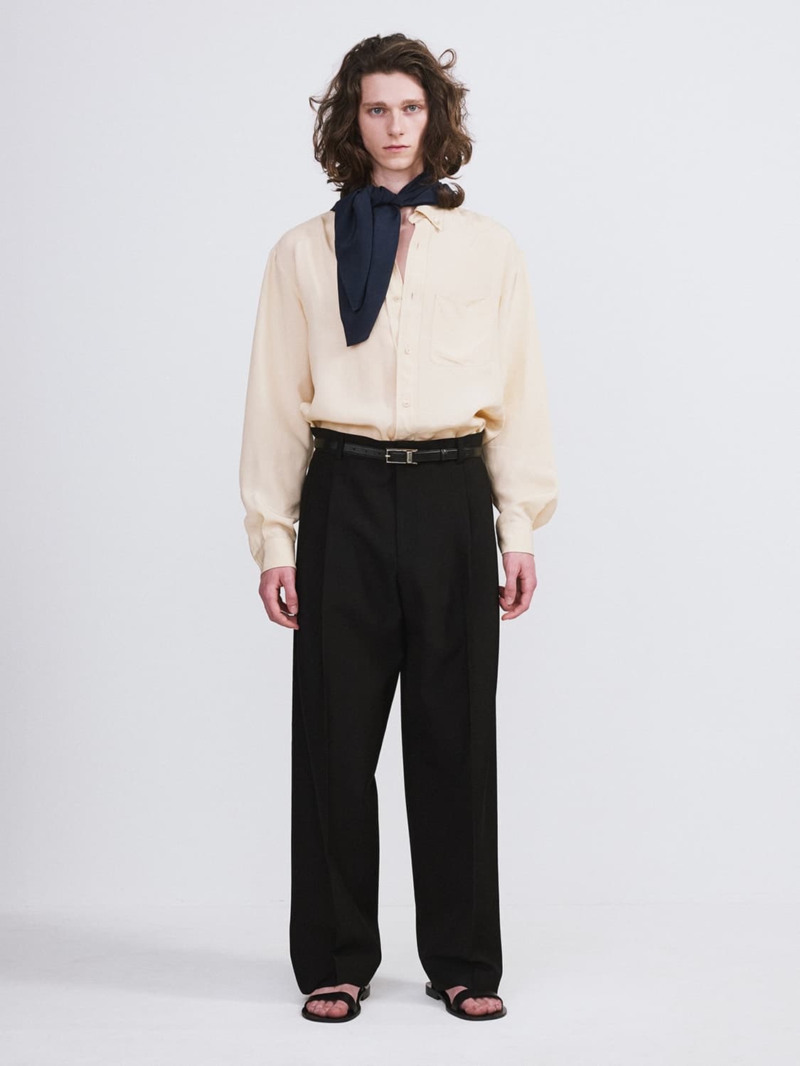 렉토 26ss 더블 플리츠 수트 팬츠 블랙 M 상품이미지1