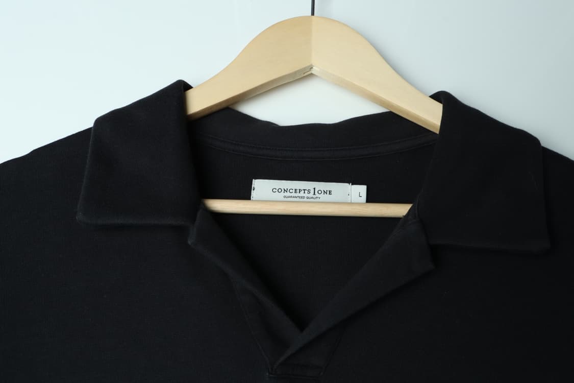 (L-2XL) 브랜드빈티지 긴팔티셔츠 카라 블랙 놈코어-H31873 상품이미지6
