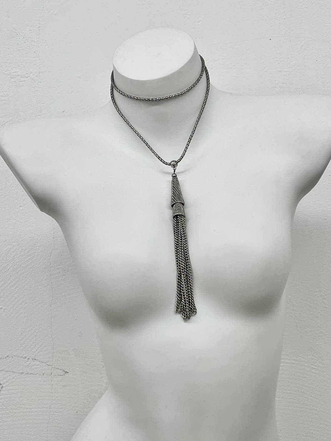 실버 드롭 체인 네크리스 상품이미지2