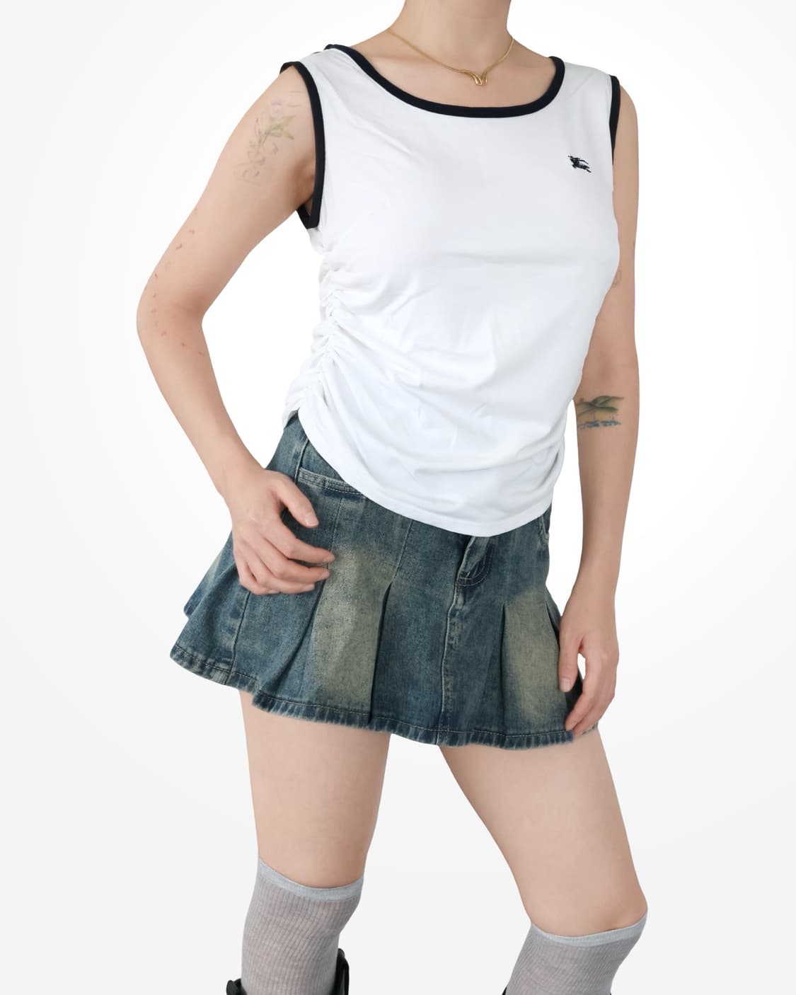 Burberry Sleeveless Shirring Top Reform 상품이미지2
