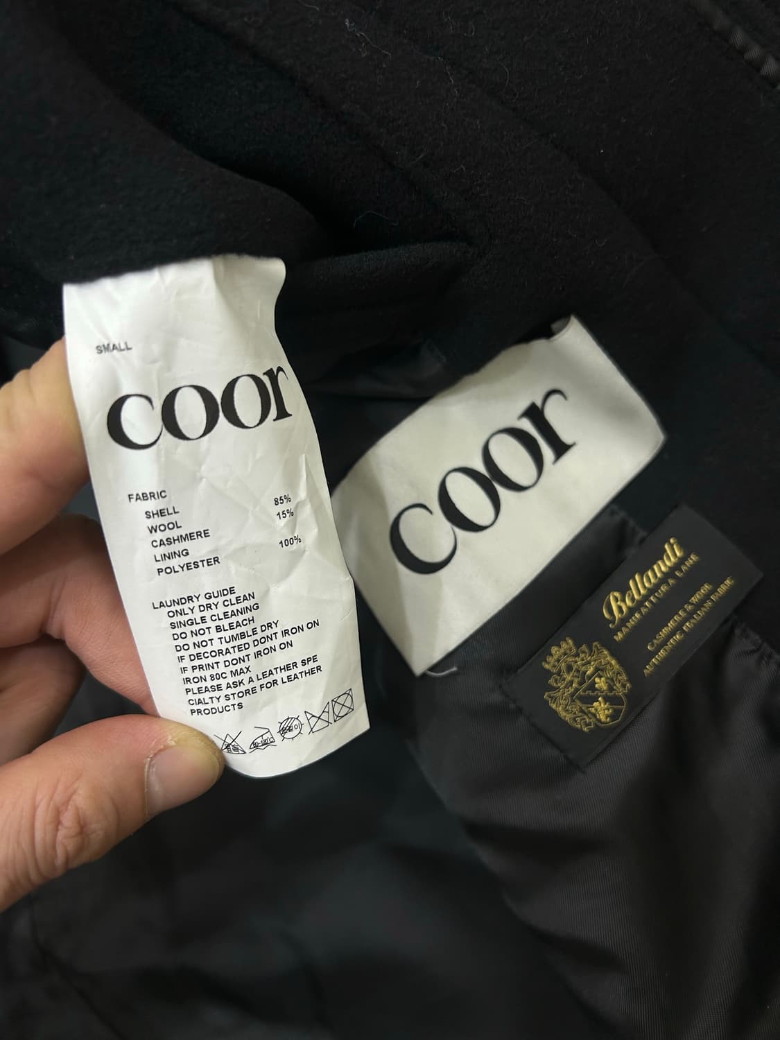 [실측L]COOR 벨란티 캐시미어 블랜드 발마칸 코트/블랙 상품이미지8