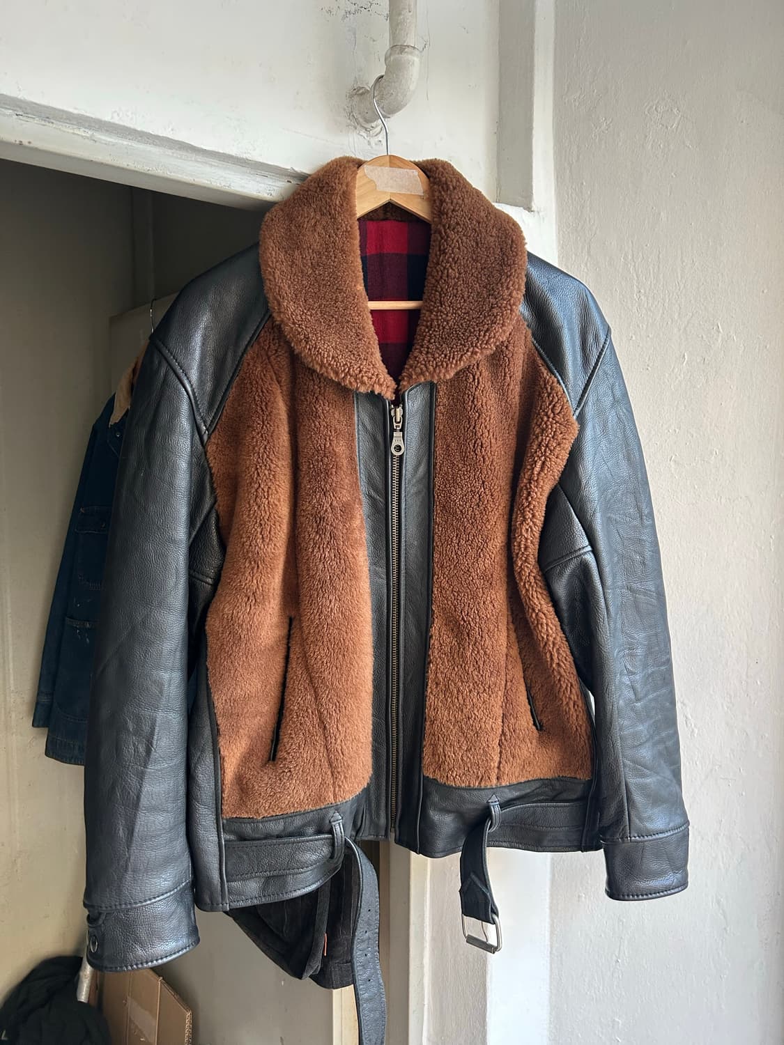 90‘s 빈티지 그리즐리 가죽자켓 상품이미지1