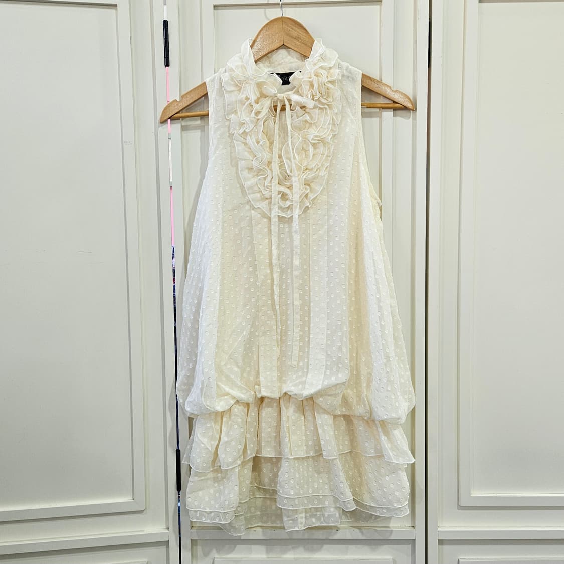 아이보리 프릴 캉캉 미니 원피스 상품이미지1