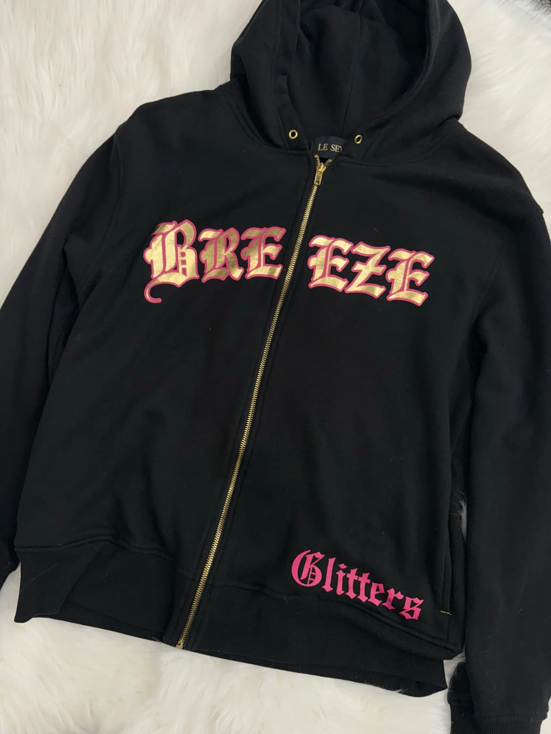 Lettering Printed Hooded Zip-Up 상품이미지3