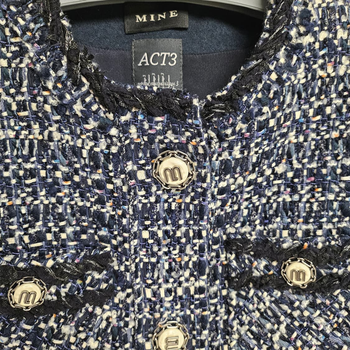 한섬 MINE 트위드 베스트 (Made in France)  M 상품이미지3