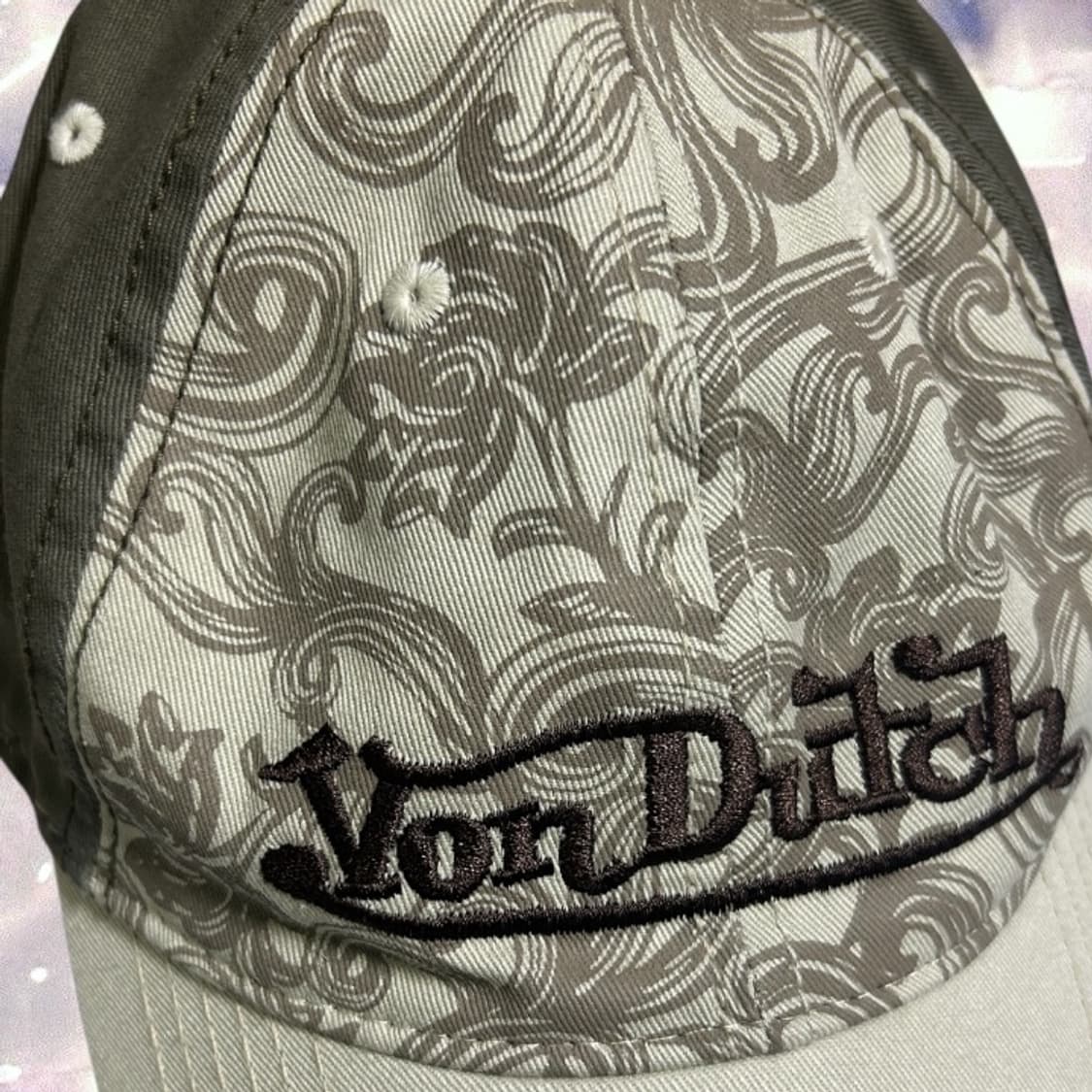본더치 빈티지 볼캡 모자 y2k 페이즐리 패턴 브라운 상품이미지3