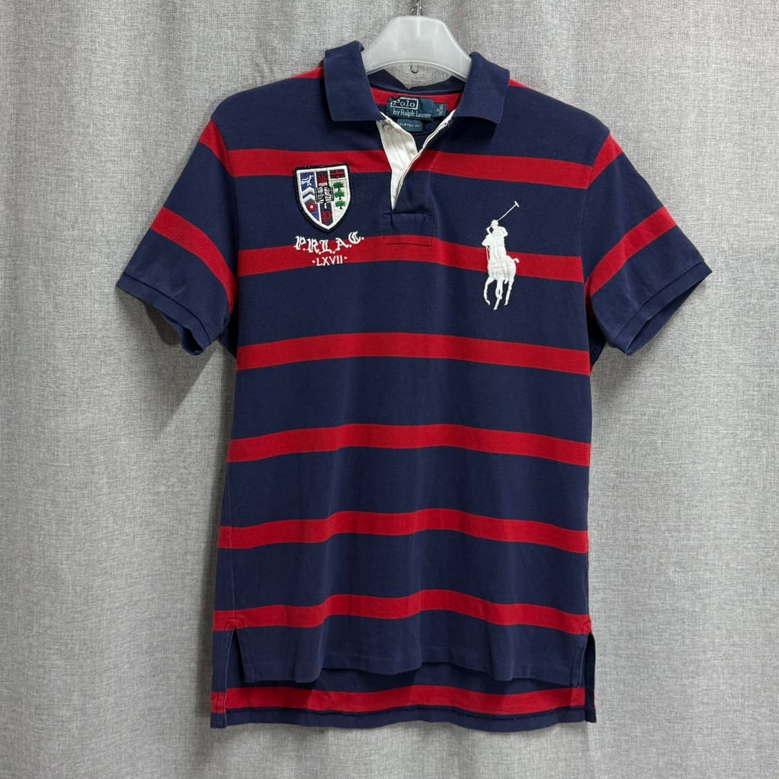 [M] 폴로 랄프로렌 빅포니 스트라이프 럭비 PK 반팔 카라티 상품이미지1