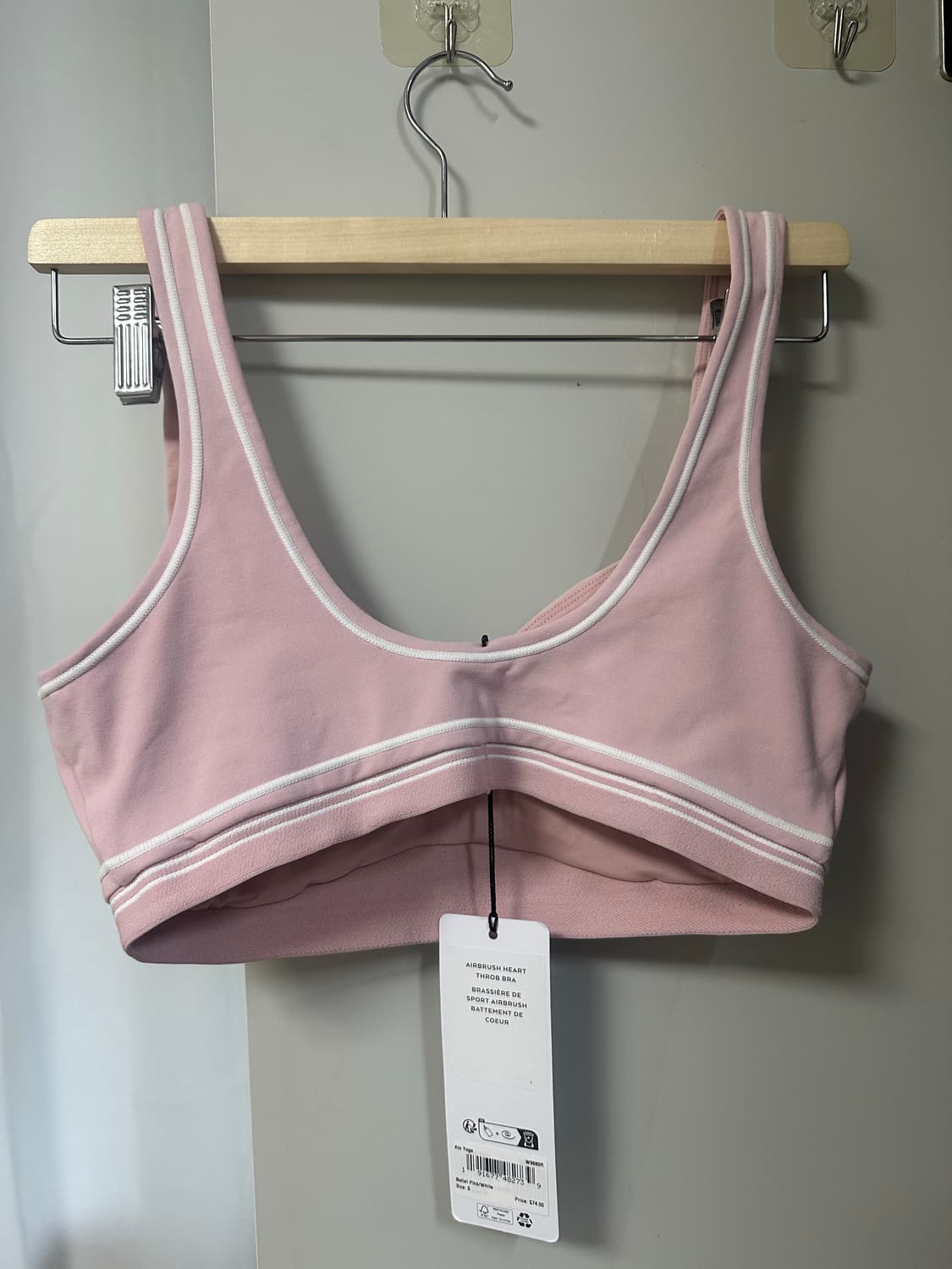 alo yoga 알로요가 발레 핑크/화이트 브라 (스몰 s) 상품이미지2
