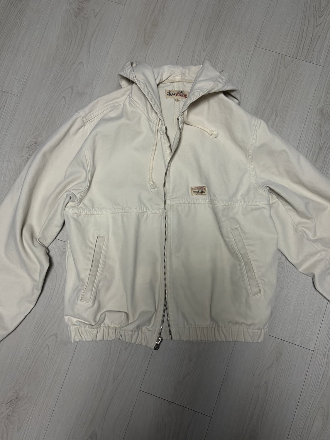 스투시 언라인드 캔버스 워크 자켓 빈티지 내츄럴 L사이즈 상품이미지1