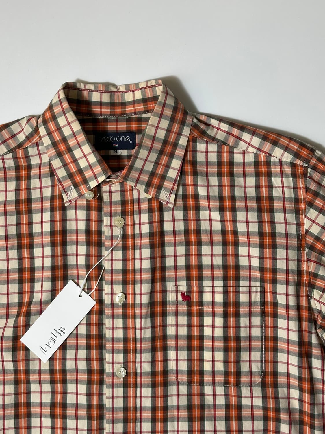 오렌지 브라운 체크 셔츠  상품이미지4