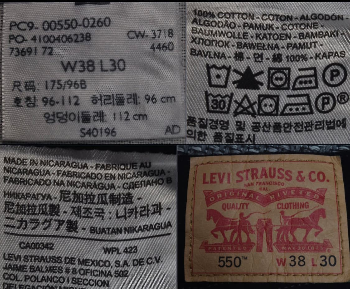 [38]리바이스 550 블랙 새상품-A365 상품이미지8