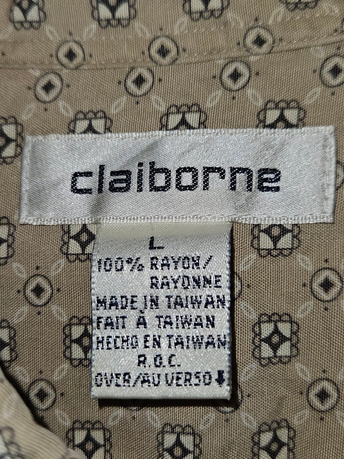 claiborne 레이온 반팔셔츠 라탄 빈티지 페이즐리 L 상품이미지4