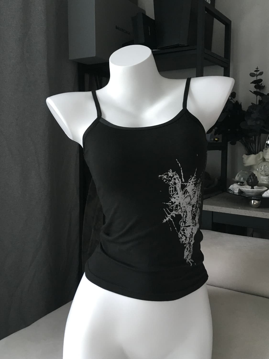 ༒ black and white printed sleeveless 상품이미지1