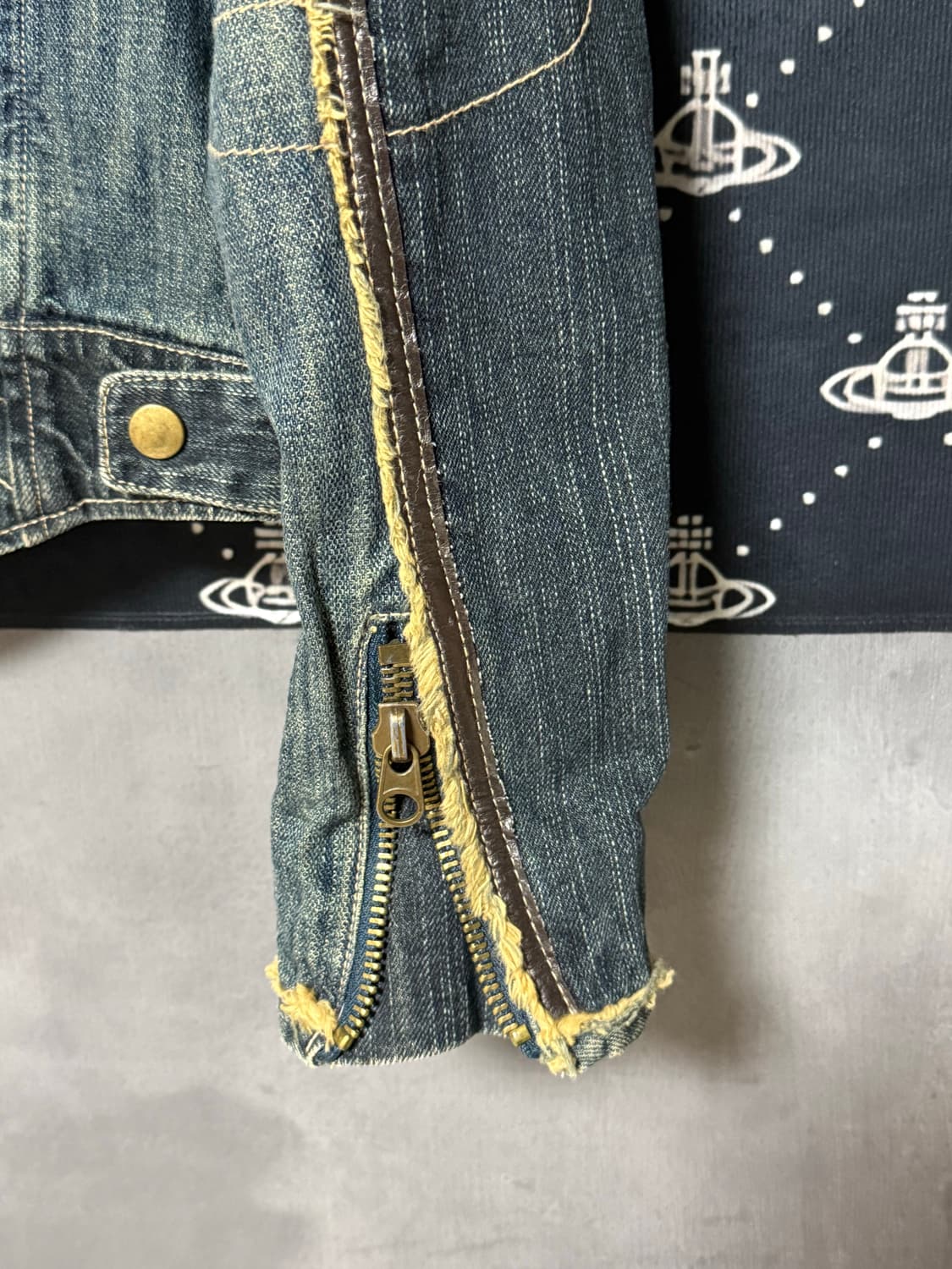 일본 빈티지 데님 워싱 자켓  상품이미지4