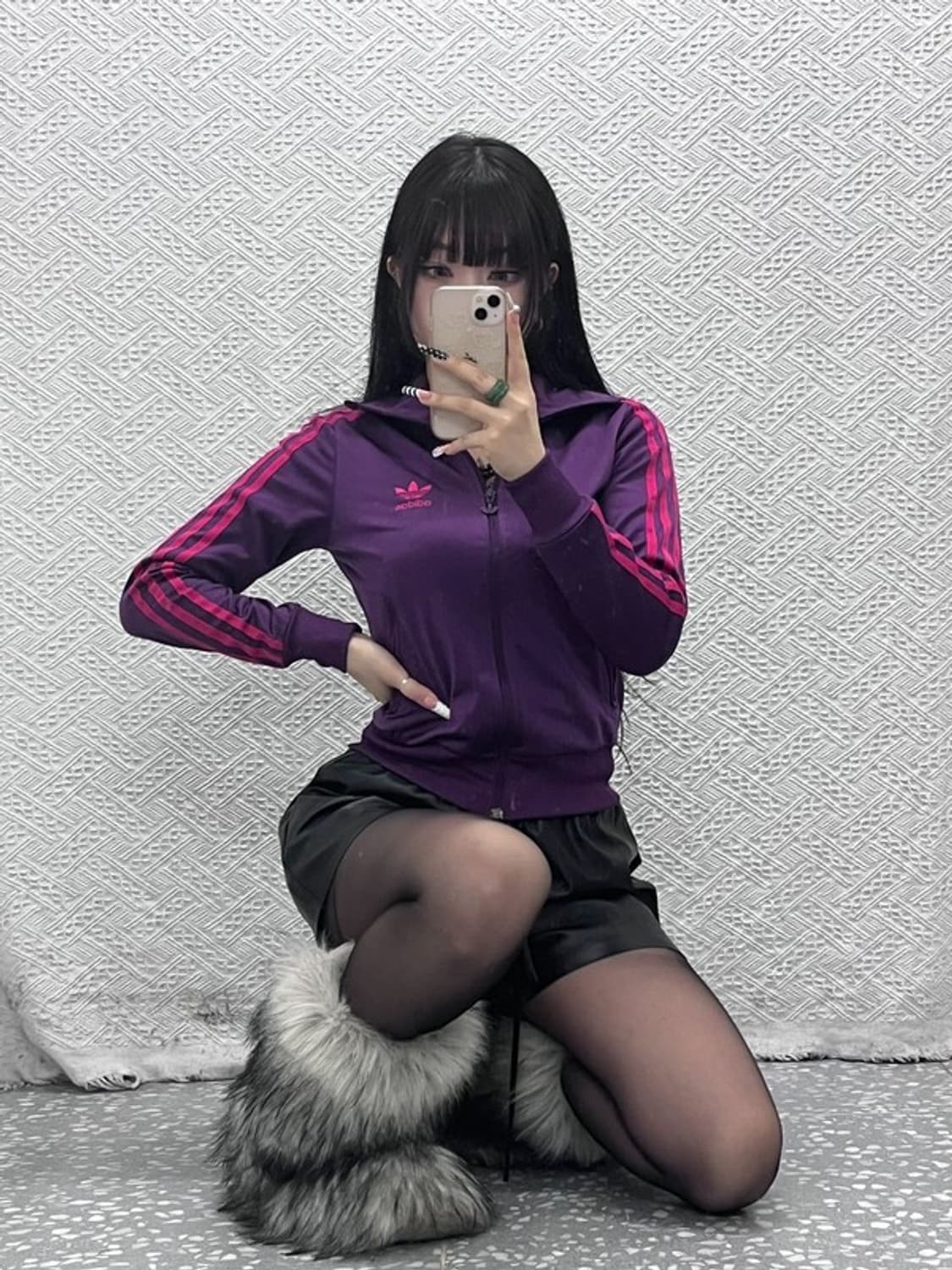 아디다스 파이어버드 Y2K 00's 퍼플핑크 져지 집업 85 C10153 상품이미지2