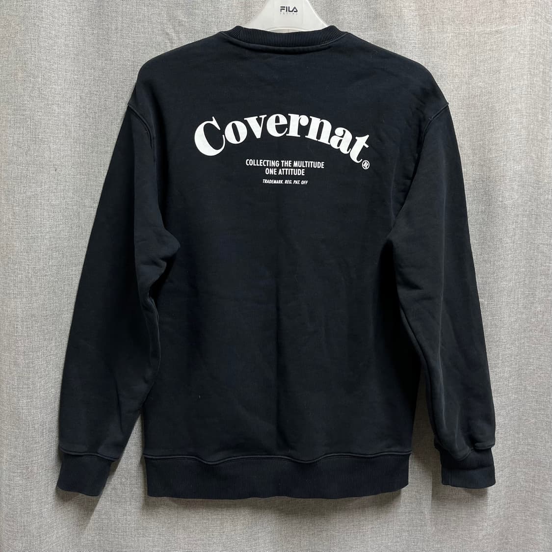 [M/오버핏] 커버낫 라운드 긴팔 맨투맨 블랙 상품이미지4