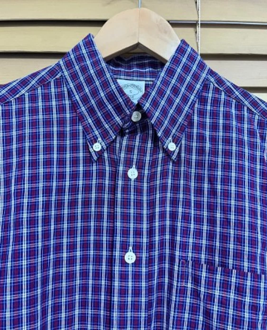 브룩스브라더스 남성 체크긴팔면셔츠 S사이즈 상품이미지1