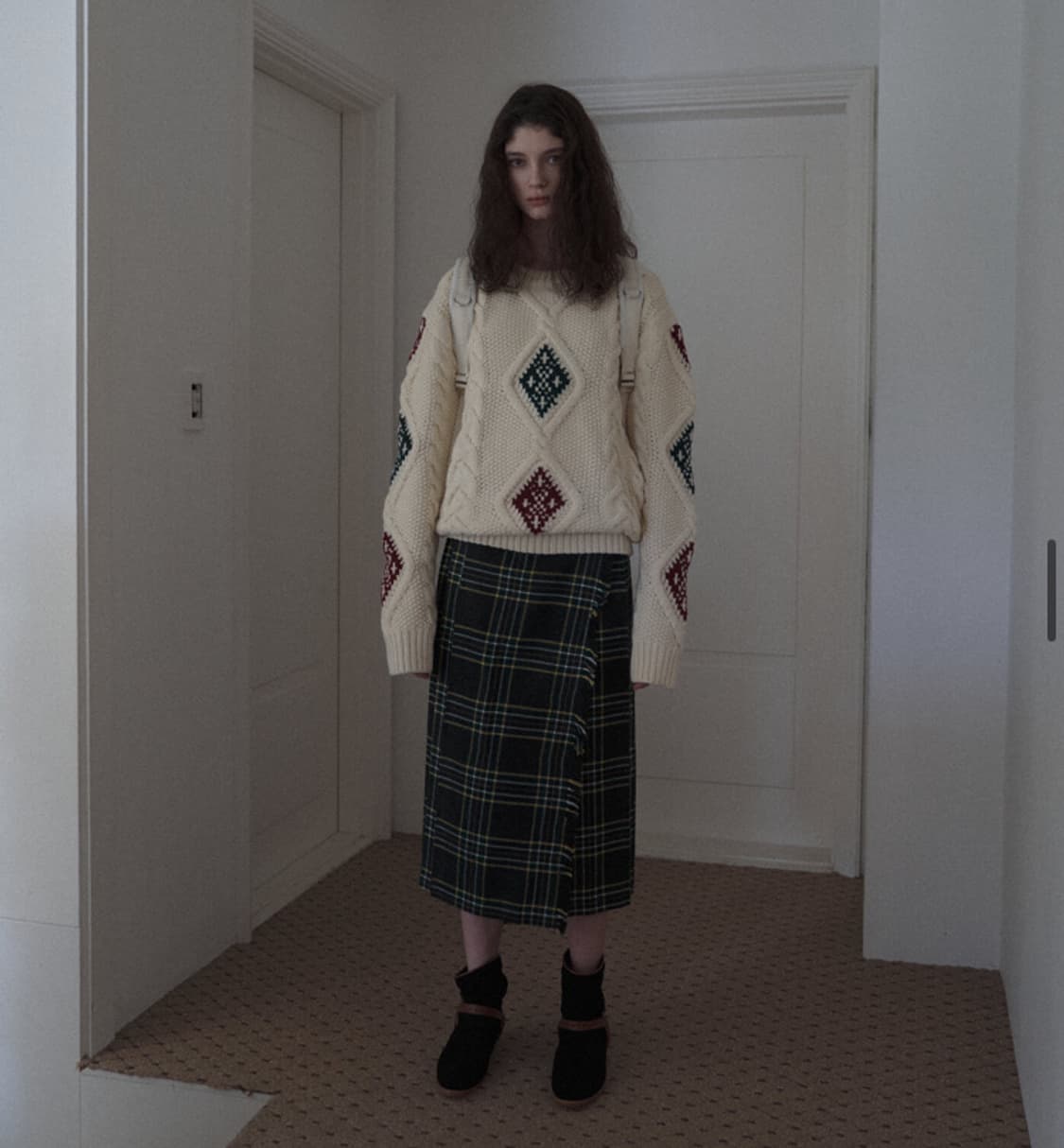 [새상품] 스무드무드 체크 랩 스커트 상품이미지2