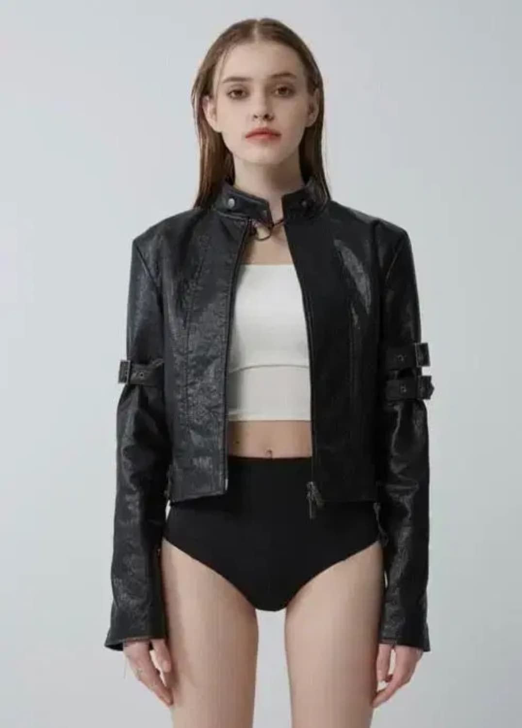 투웨이 레더 바이커 자켓 상품이미지1