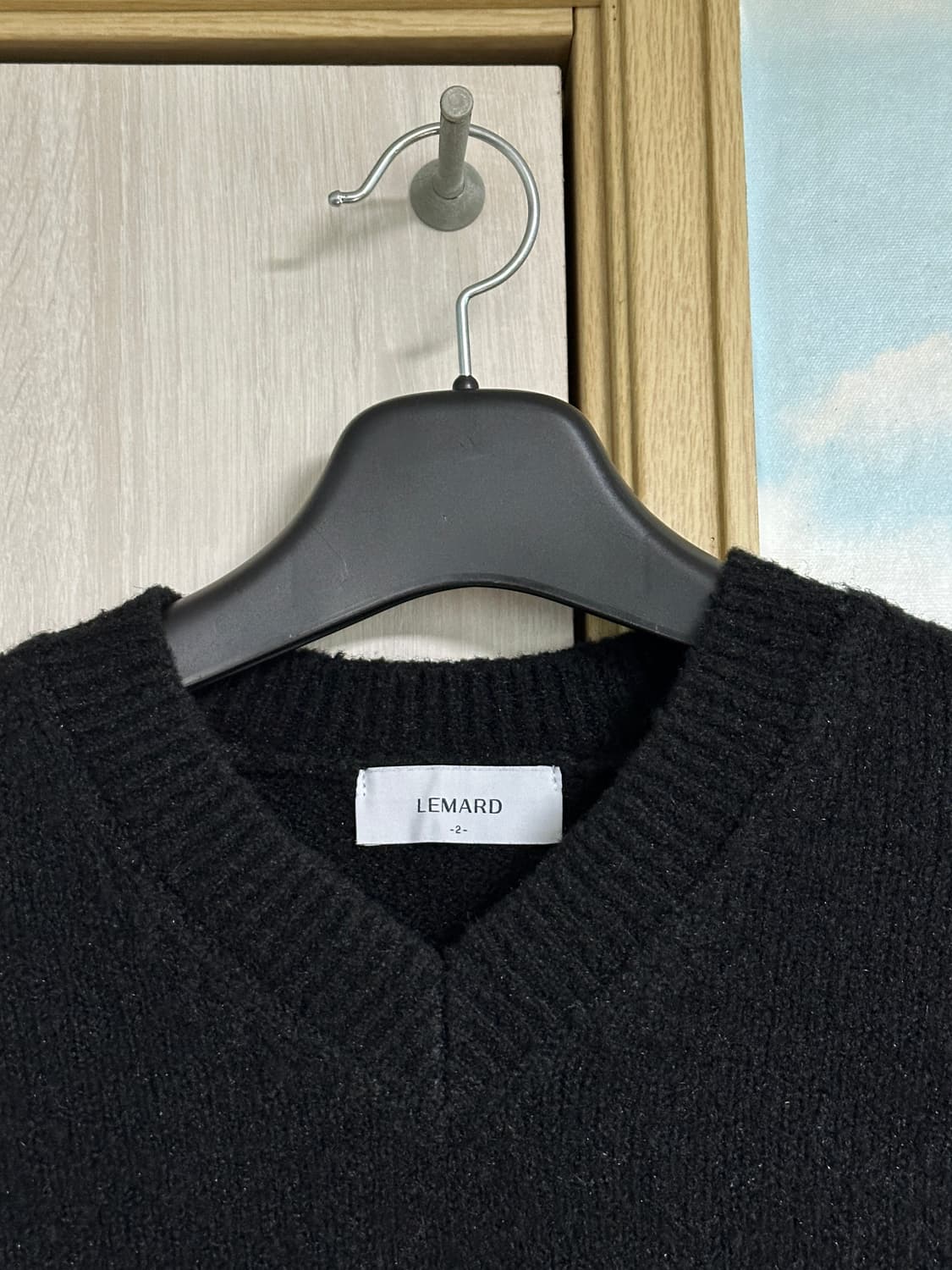 (2) 르마드 울 오버핏 V넥 니트 - 블랙 상품이미지3