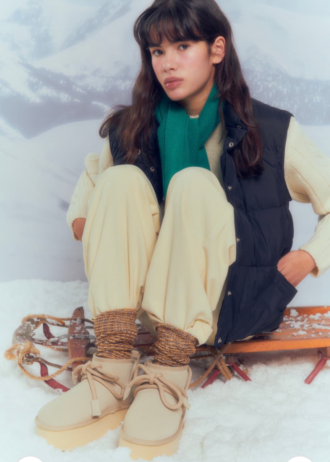 플러피시트러스 퍼지 리본 플랫폼 부츠 베이지 36사이즈 새상품 상품이미지3