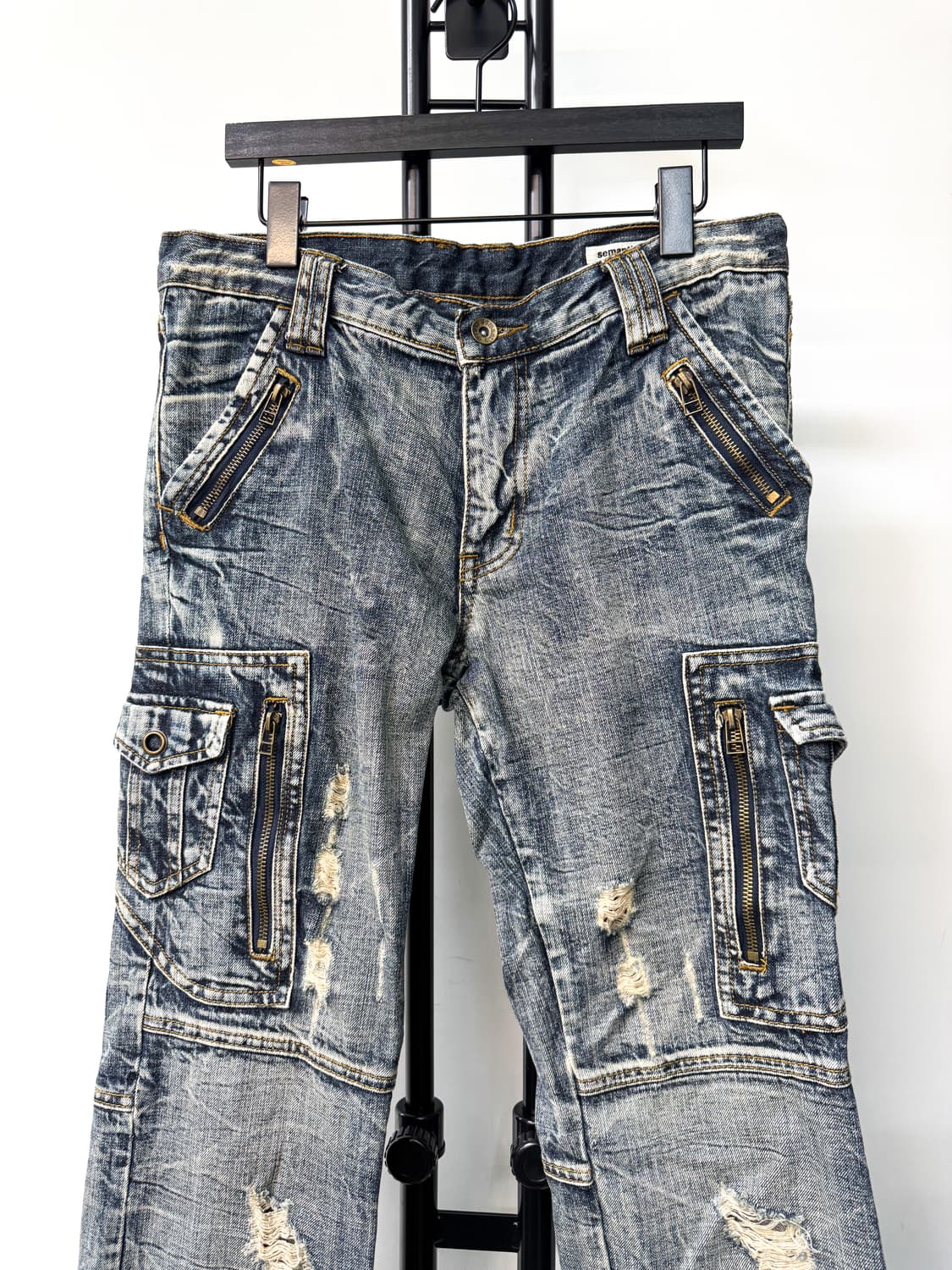 세만틱디자인 인시젼 디스트레스드 데님 카고 상품이미지2