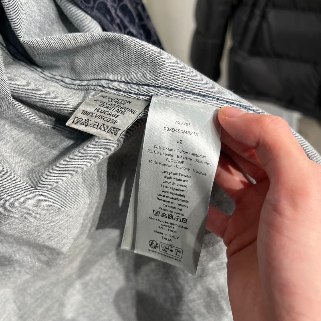 디올 오블리크 벨벳 셔츠 자켓 상품이미지5