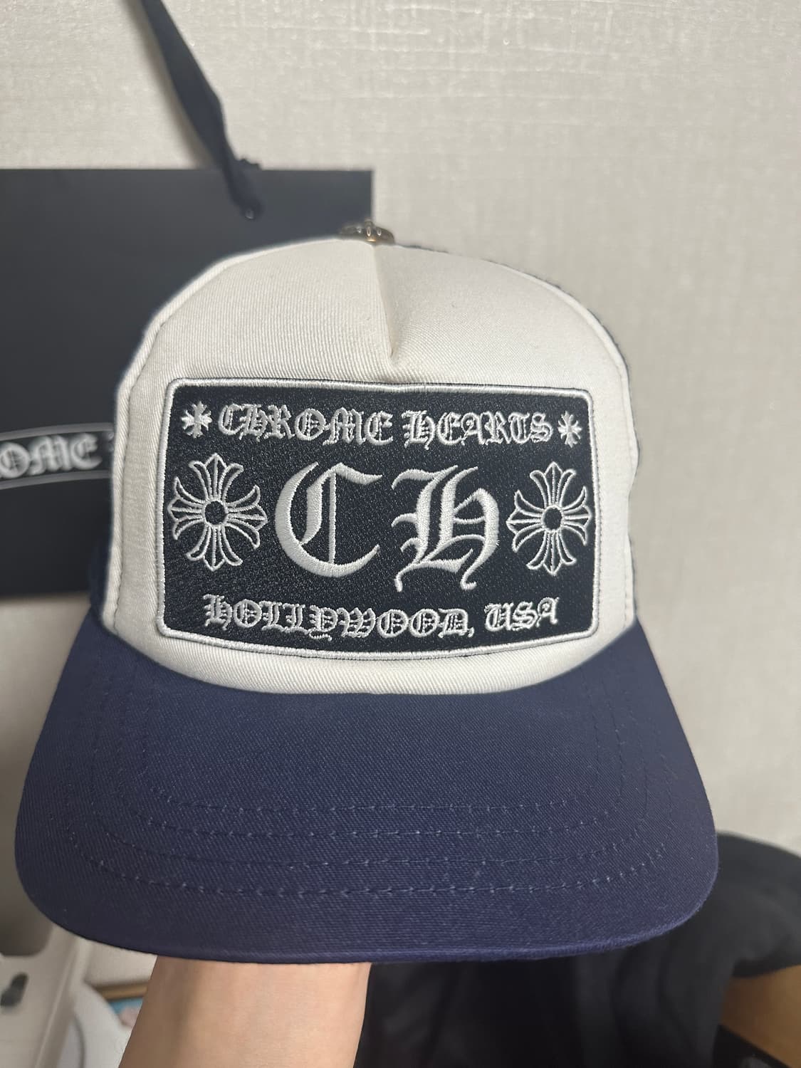 크롬하츠 모자(네이비/크림발) 상품이미지1