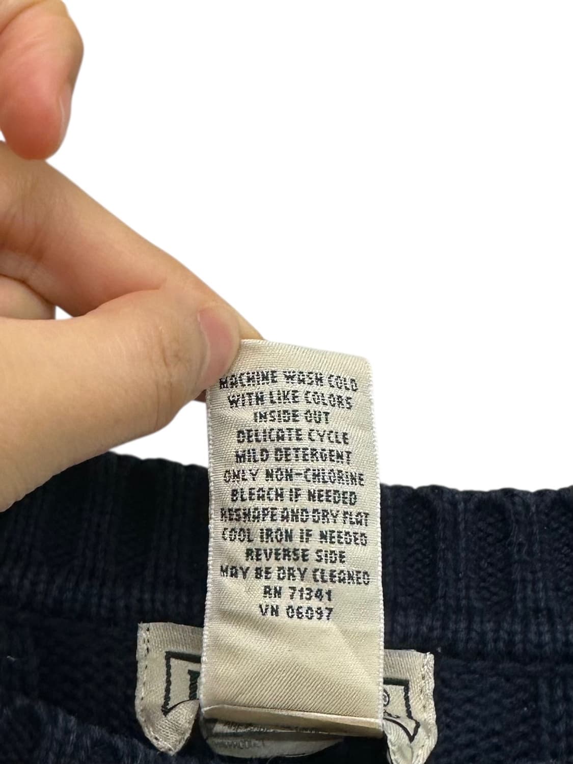 엘엘빈 케이블 꽈배기 니트 네이비 (XL~2xL) 상품이미지6