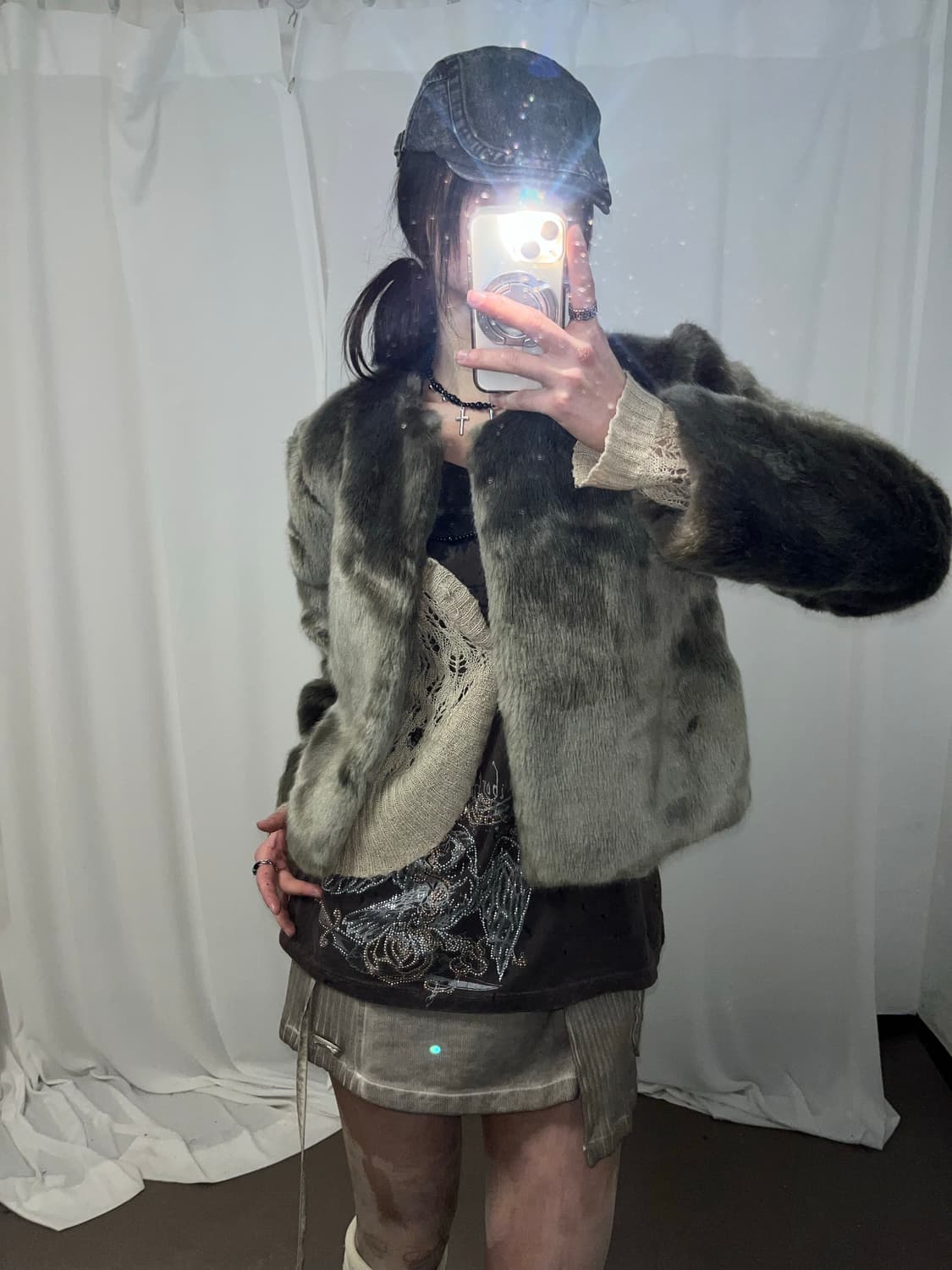 쉬머 골드 에코퍼 자켓 상품이미지1