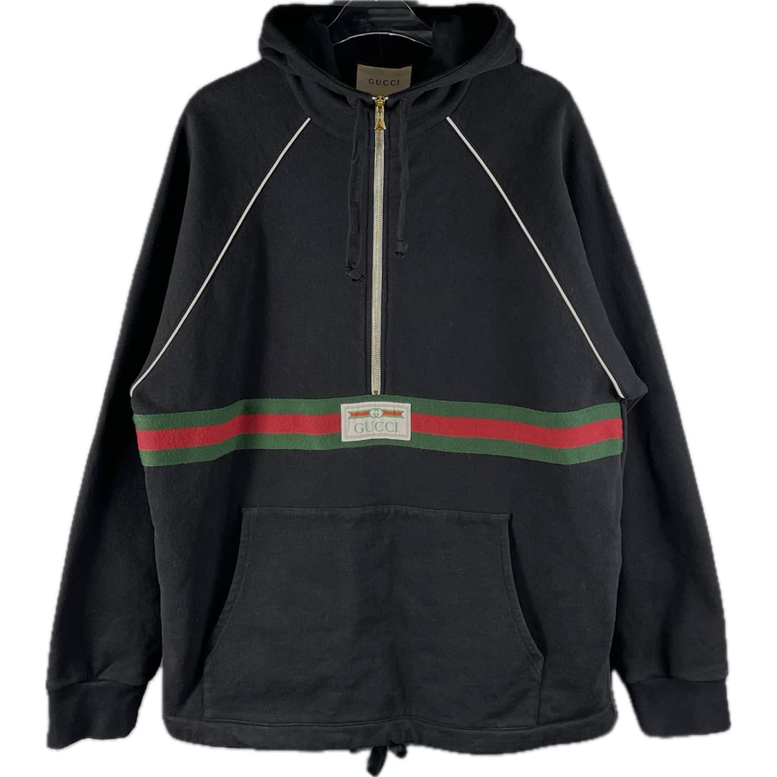 [S] GUCCI 구찌 코튼 저지 스웻 웹 후드 아노락 자켓 상품이미지1