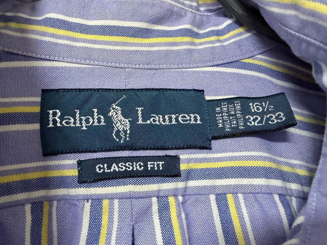 빈티지 랄프로렌 스트라이프 셔츠 하늘 오버핏 빅사이즈 상품이미지3