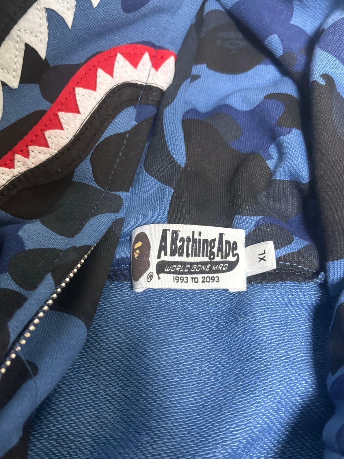 베이프 블루 카모 후드집업 XL사이즈 상품이미지4