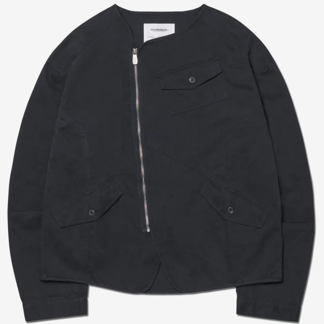 노매뉴얼 COLLARLESS JACKET - WASHED BLACK 상품이미지1
