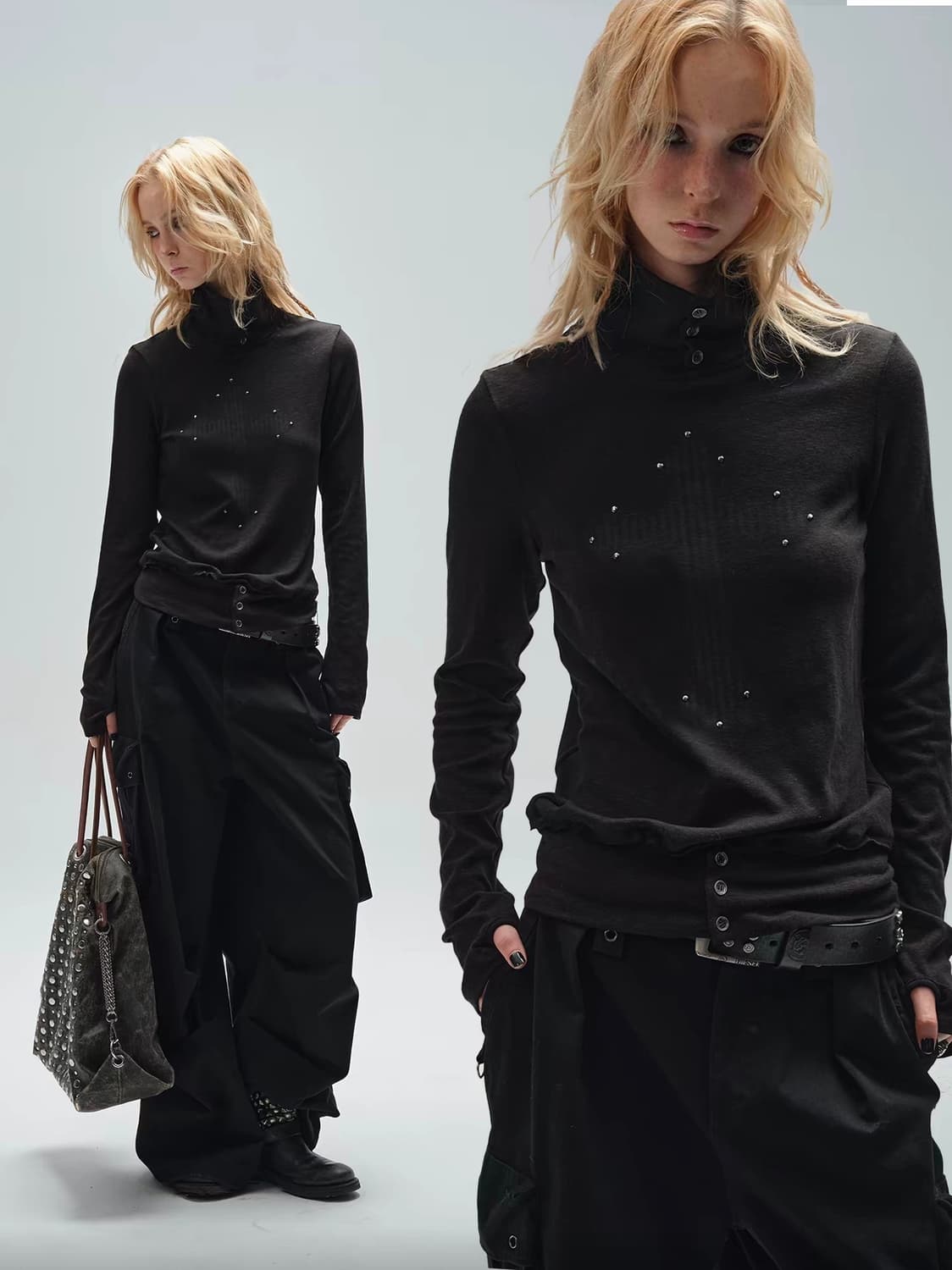 Wear and tear 하이넥 롱슬리브 티셔츠 상품이미지1