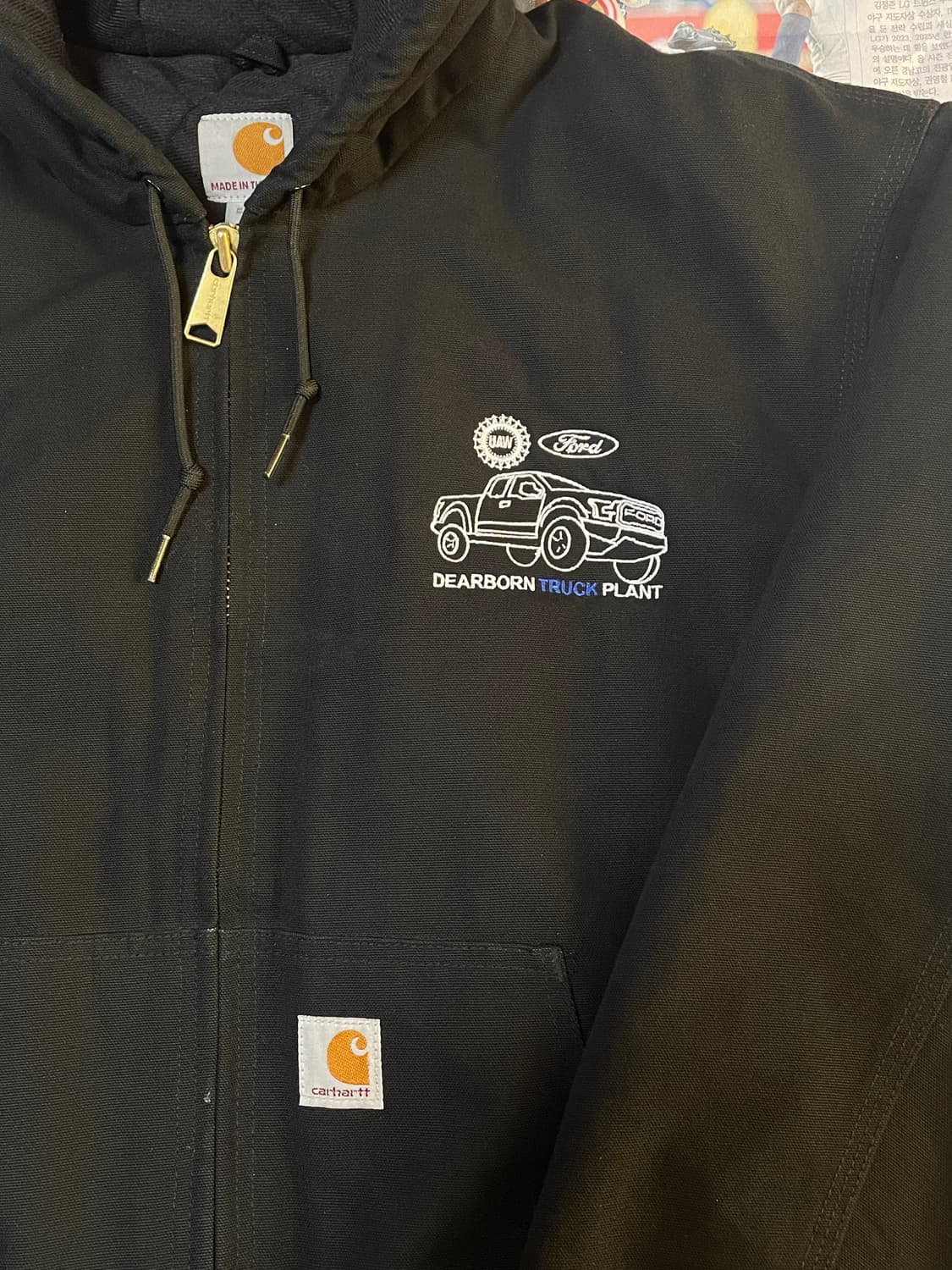 칼하트 후드집업 블랙(XL) 상품이미지2